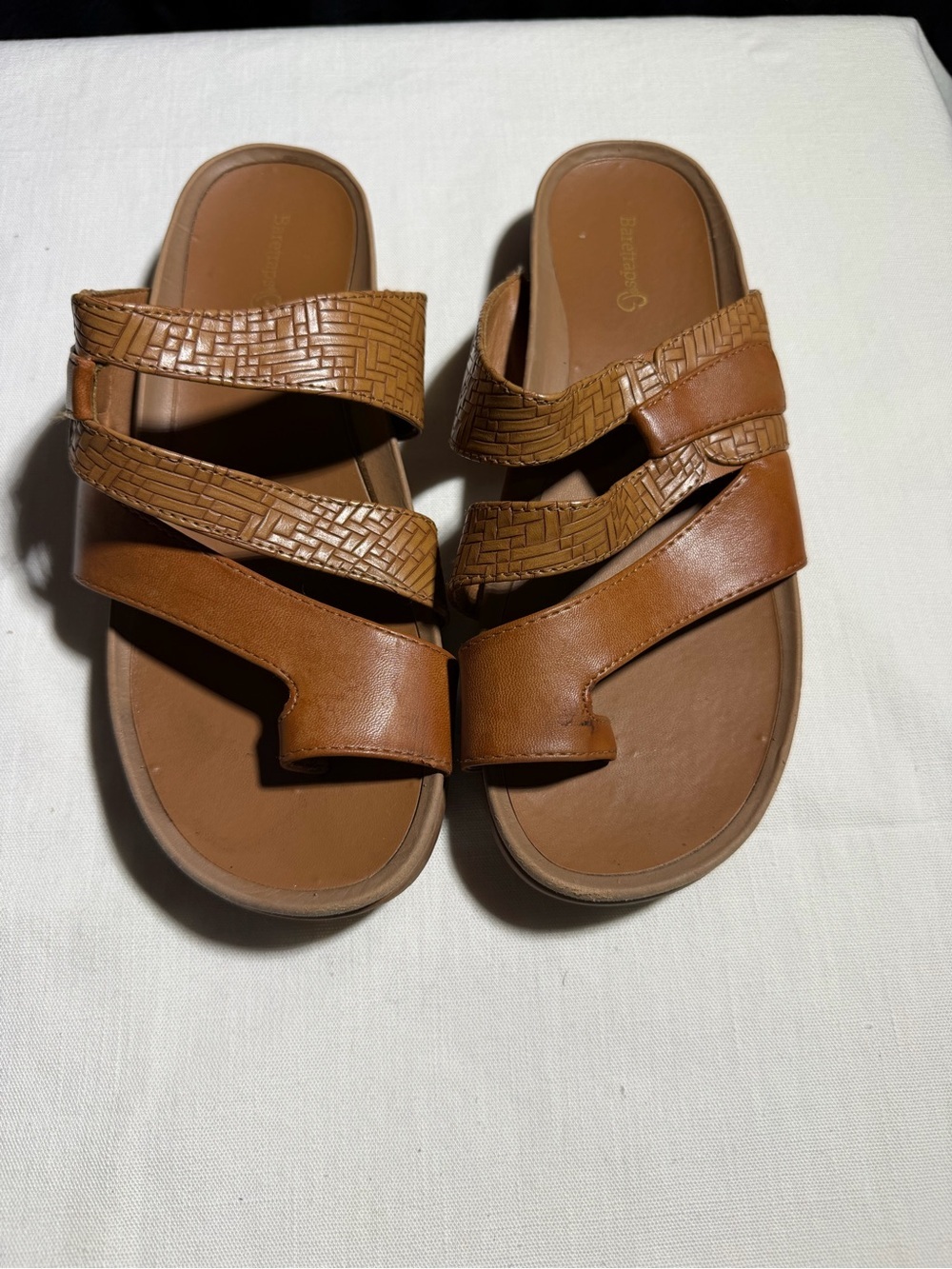 BareTraps Brown Strappy Slide Sandals